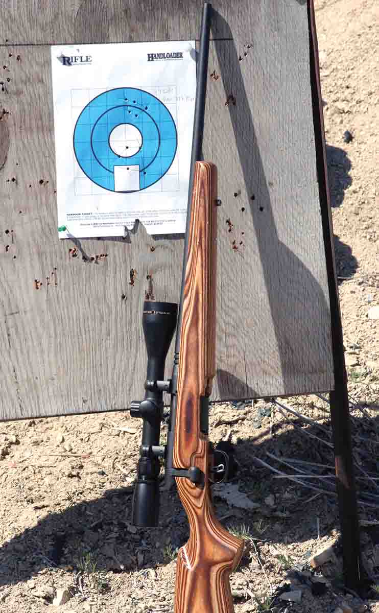This Savage B-Mag .17 WSM didn’t shoot all that well with the flexible, factory synthetic stock, but dropping it into a stiffer Boyds laminated stock improved groups considerably.